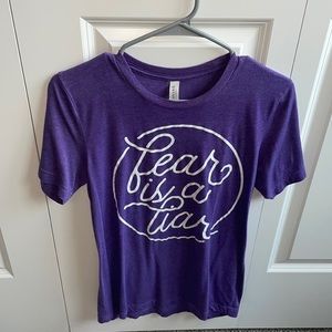 purple christian tee